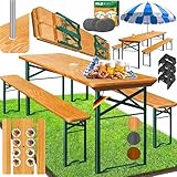 KESSER® Bierzeltgarnitur 3 teilig Gartenmöbel-Set | Klappbar 170 x 46 x 75cm |...