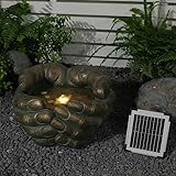 50 cm Langer, handgeformter Brunnen – Außenbrunnen mit LED-Beleuchtung – geeignet...