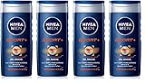 NIVEA MEN 3 in 1 Sport Duschgel (2 x 250 ml), Herren Duschgel für Körper, Gesicht und...