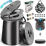XIUWOUG Campingtoilette Faltbar | Trockentoilette Maximalbelastung 300 Kg | Kompakt Mobile...