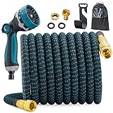 JUNEBOW Gartenschlauch 15m flexibel Wasserschlauch mit 10 Funktionsdüse Brause,...