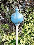 Manufaktur Lichtbogen Große Gartenkugel aus Keramik blau - Rosenkugel für den Garten