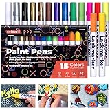 colozoo Lackstifte 15er Set | Permanente und wetterfeste Marker auf Ölbasis...