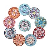 ANZRLE 10 STK Diamond Painting Untersetzer mit Halter, Diamond Art Painting Mandala,...