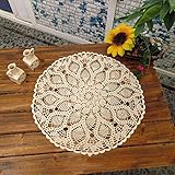 UHAPEER Handgefertigte Tischdecke Tischsets, Häkelmuster, Baumwolle mit Spitze,...