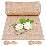 Cieex Jute Tischläufer, 30cm x 10m Juteband Tischband für Hochzeit, Bauernhaus Party,...
