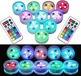 Mini Unterwasser Licht RGB Multi Mehrfarbige LED Teichbeleuchtung 10pcs Wasserdichte...