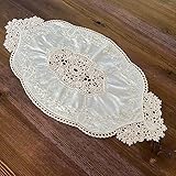 Mausouca Retro Französisch Ovale Deckchen, Elegante Samt-Tischsets Vasenmatten...