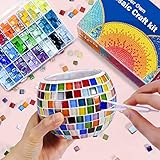 Glasmosaik-Kerzenhalter-Kit, Kreatives DIY-Mosaik-Kunst- und Bastelset für Kinder...