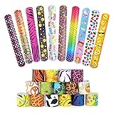 Snap Armbänder 25Pcs Bunte Schnapparmbänder Slap Bands Silikon Wristband Party...