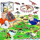 Dinosaurier-Vulkan-Figuren Spielzeug mit Matte,pädagogisches Nebelauslauf Vulkan-Spielset...