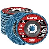 EZARC Fächerscheiben Ø 125 mm x 22,2 mm 10 Stück Blau Fächerschleifscheibe Körnung 40...