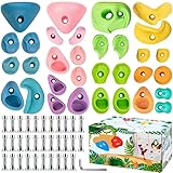 CIMOYBAI 32 Stücke Klettergriffe, Klettersteine Kinder, Helle Farben Klettergriffe...