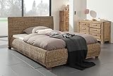 Wolf Möbel Rattanbett Round 160x200cm Rattan Doppelbett Bettgestell aus Massivholz Bett...