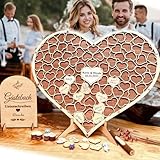 Neamon Hochzeit Gästebuch aus Holz Herzform Alternative Gästebuch Geburtstag Taufe...
