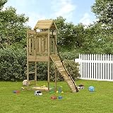 GuyAna Spielturm mit Kletterwand Imprägniertes Kiefernholz KlettergerüSt FüR Kinder...