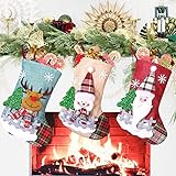 Nikolausstrumpf Kinder 3er Set, Klein Jute Weihnachtsstrumpf Kamin Weihnachtssocken...