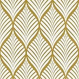Geometrisch Tapete Selbstklebende Folie Gold Blattmuster Möbelfolie 44.5 x 300...