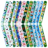 Foesihep 24Pcs Schnapparmband Kinder, Dinosaurier Einhorn Cartoon Tier Engineering...