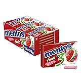 Mentos Kaugummi Fruity Fresh Erdbeere - Grüner Apfel - Himbeere, zuckerfreie Chewing Gum...
