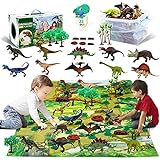 AKTETCN Dinosaurier Spielzeug mit 31 x 27 Zoll Aktivitätsspielmatte & Bäumen, 10...