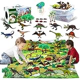AKTETCN Dinosaurier Spielzeug mit 31 x 27 Zoll Aktivitätsspielmatte & Bäumen, 10...