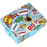 com-four® Brotdose im Comic-Design für unterwegs - Lunchbox mit Trennwänden -...