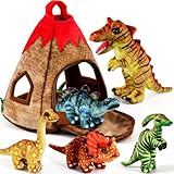 vameiDinosaurier Kuscheltier Plüsch Dinosaurier Plüschtier mit Vulkan Tasche...