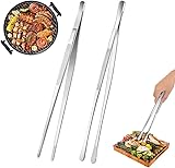 mizikuu 2 Stück Kochpinzette Edelstahl, Pinzette Küche Grillpinzette, Pinzette Lang...
