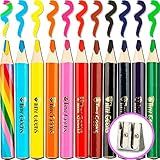 TinyGeeks Jumbo Stifte - NEU 2024 kurze Dreiecks-Buntstifte für Kinder +...