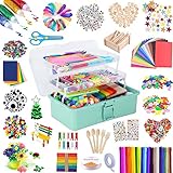 Drookaen Bastelkoffer Kinder, 3000+Stück DIY Bastelset Kinder, Bastelzubehör...