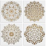 MWOOT 4 Stück Groß Mandala Schablonen Stencils Kit, Wiederverwendbares DIY...