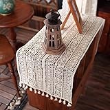 Makramee Tischläufer Rechteckige, Häkelspitze Elegante Hohle Mesh Tischdecke...