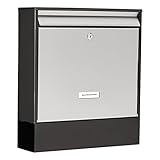 Burg-WÄCHTER Briefkasten mit Zeitungsfach und Namensschild, Verzinkter Stahl &...
