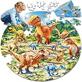 72-teiliges Rundpuzzle für Kinder im Alter von 4–6 Jahren, Dinosaurier...