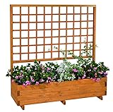 GASPO Blumenkasten mit Rankgitter Hellbrunn | Honig-Farben, aus massivem Holz |...