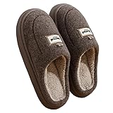 ZONTO Hausschuhe Herren Winter Große Baumwollschuhe Für Den Außenverschleiß Und Den...