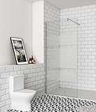 Aica Sanitär Duschabtrennung Walk in Glas Duschwand 6mm Nano Glas Seitenwand,H190cm,80cm