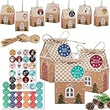 Adventskalender zum Befüllen, DIY Adventskalender 2022, Faltbare Häuschen mit 1-24...