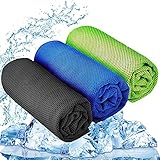YQXCC Kühlendes Mikrofaser Handtuch 3 Stück 120x30 cm für Sofortige Kühlung...