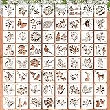 WJMY 64 Stück Wiederverwendbar Schablonen Set, 7.6 x 7.6cm Textilgestaltung...