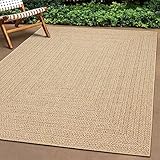 Teppich-Traum Outdoor Teppich modern robust Jute Look wetterfest Balkon Garten...