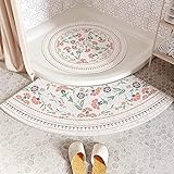 PRITIY Quadrant Gebogener Badteppich Wasserabsorbierend Badteppich Luffa Massage...