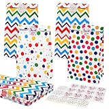 Feeona Papiertüten,20 Stück Geschenktüten mit 24 Aufkleber mitgebsel tüten...