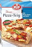 RUF veganer Pizza-Teig, Grundmischung für einen Hefe-Teig, Mischung für eine Pizza-Sauce...
