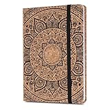 Navaris Kork Notizbuch liniert mit Gummiband - 18x13cm Hardcover Notebook...