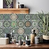HORIWE Fliesenaufkleber Mosaik Wandfliese Aufkleber 24 Stück PVC Fliesensticker Fliesen...