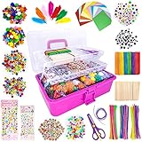 LINAYE Bastelset für Kinder 3500+Pcs Bastelmaterial in Bastelkoffer Gehören...