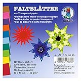 Ursus 2646899 - Faltblätter Transparentpapier, ca. 10 x 10 cm, 42 g/qm, 500...