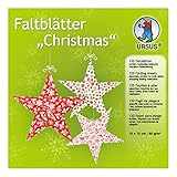 Ursus 3295599F - Faltblätter Christmas, ca. 15 x 15 cm, 80 g/qm, sortiert in 10...